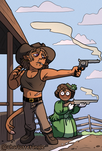 Odie and Lucy (artfight 2024)